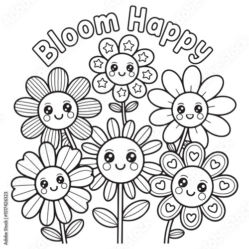 Bold & Easy Simple Flowers Coloring Pages For Kids