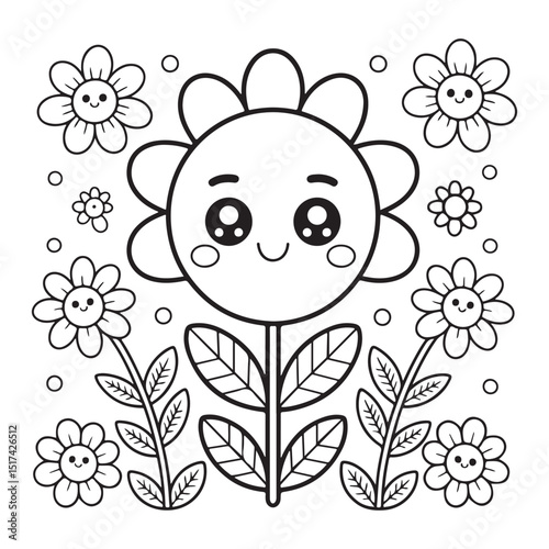 Bold & Easy Simple Flowers Coloring Pages For Kids
