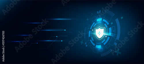 healthcare abstract background with health protection icon
