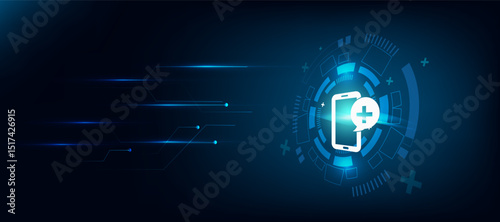 healthcare abstract background with smart medical support icon