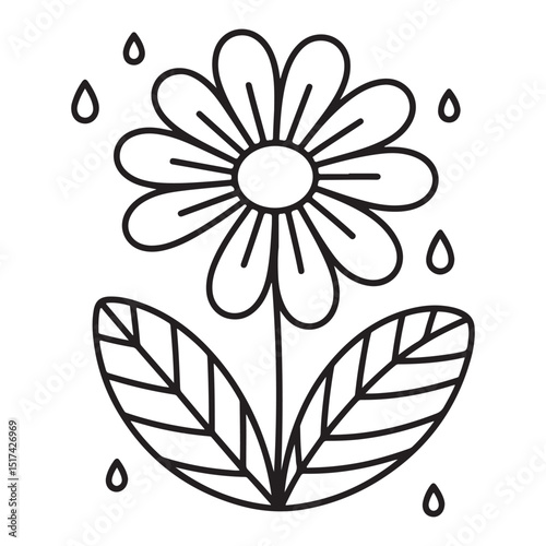 Bold & Easy Simple Flowers Coloring Pages For Kids
