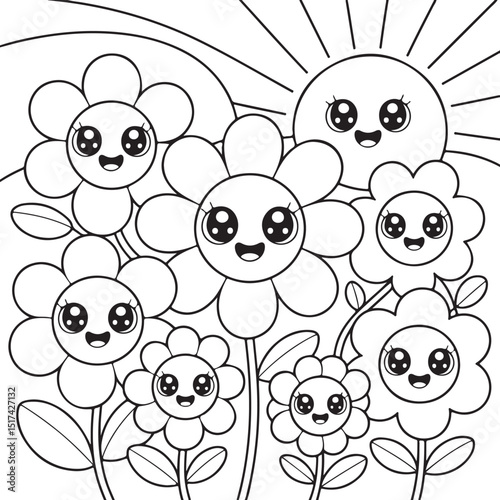 Bold & Easy Simple Flowers Coloring Pages For Kids