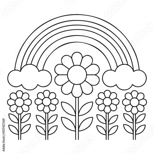 Bold & Easy Simple Flowers Coloring Pages For Kids