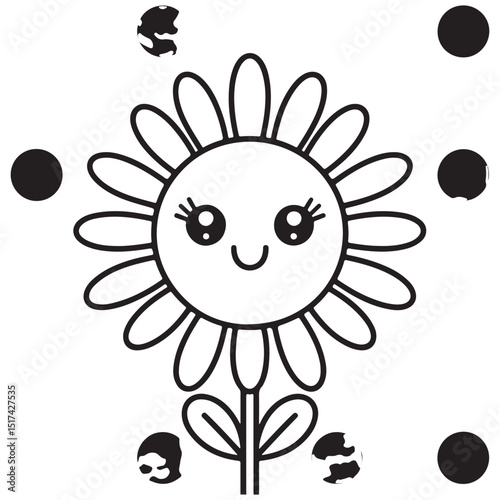 Bold & Easy Simple Flowers Coloring Pages For Kids