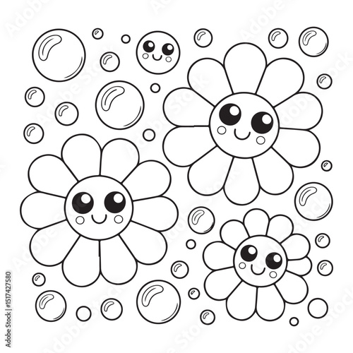 Bold & Easy Simple Flowers Coloring Pages For Kids