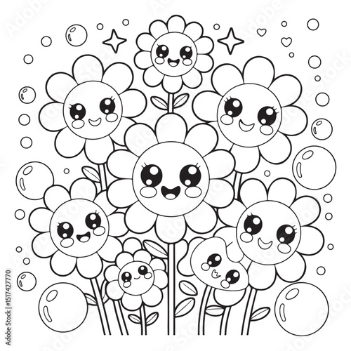 Bold & Easy Simple Flowers Coloring Pages For Kids