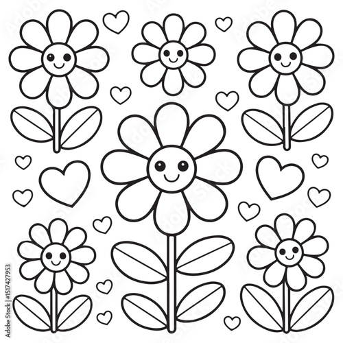 WebBold & Easy Simple Flowers Coloring Pages For Kids
