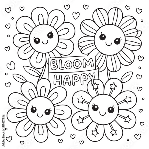 WebBold & Easy Simple Flowers Coloring Pages For Kids
