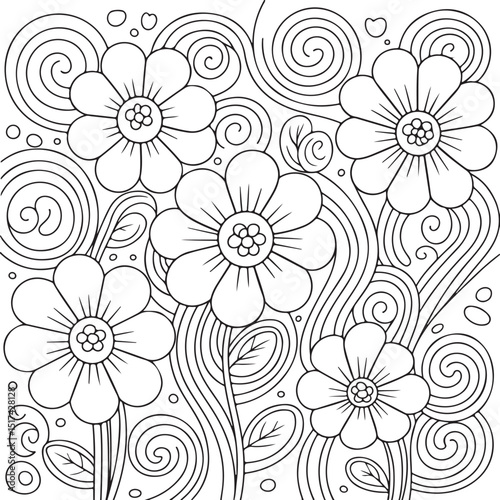 WebBold & Easy Simple Flowers Coloring Pages For Kids
