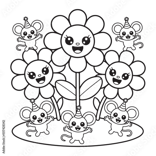 WebBold & Easy Simple Flowers Coloring Pages For Kids
