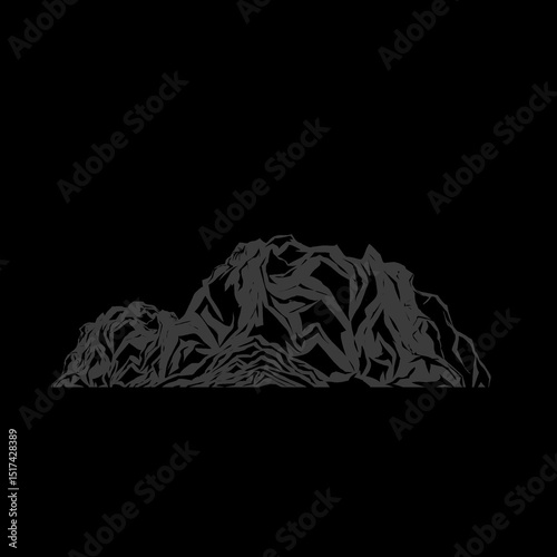 steep rock mountain icon without background