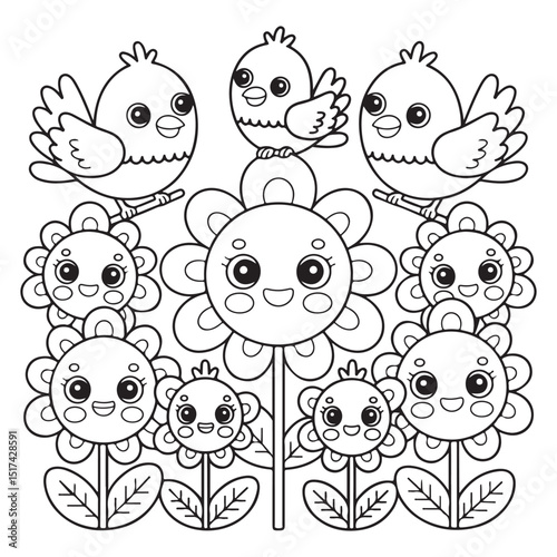 WebBold & Easy Simple Flowers Coloring Pages For Kids
