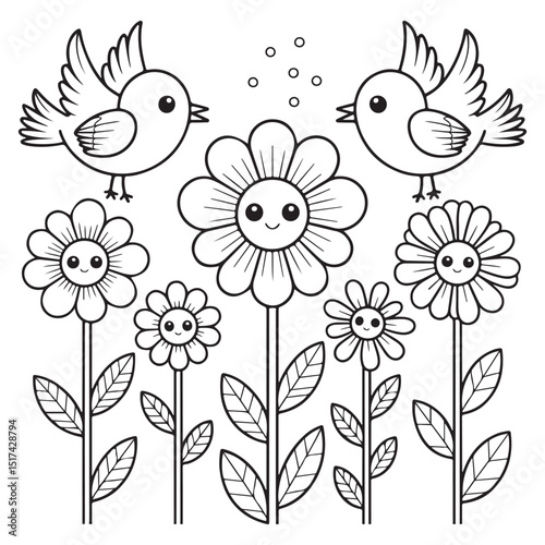 WebBold & Easy Simple Flowers Coloring Pages For Kids
