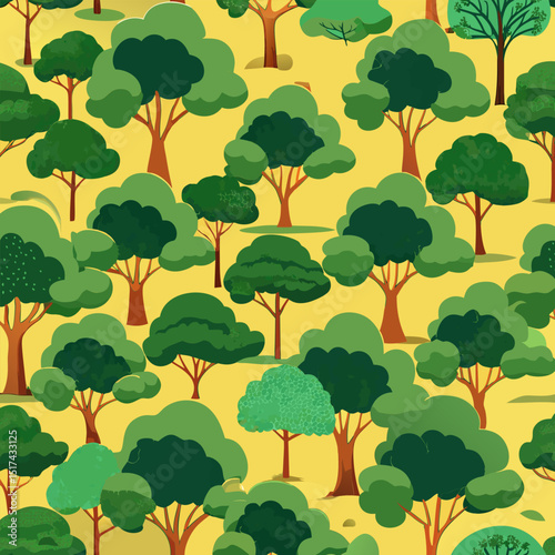 Vibrant Forest. A Lush Green Treetop Canopy in Summer