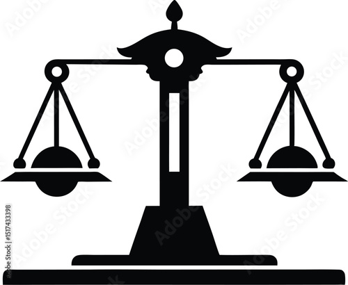 Scale Silhouette Vector, Balance Scale Icon Clipart