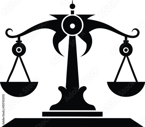Scale Silhouette Vector, Balance Scale Icon Clipart
