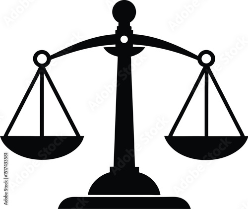 Scale Silhouette Vector, Balance Scale Icon Clipart
