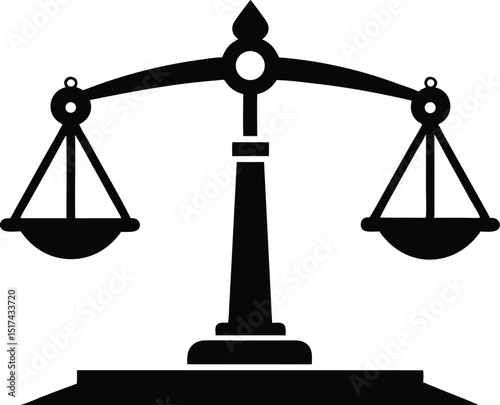 Scale Silhouette Vector, Balance Scale Icon Clipart