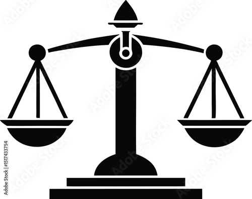 Scale Silhouette Vector, Balance Scale Icon Clipart