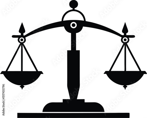 Scale Silhouette Vector, Balance Scale Icon Clipart