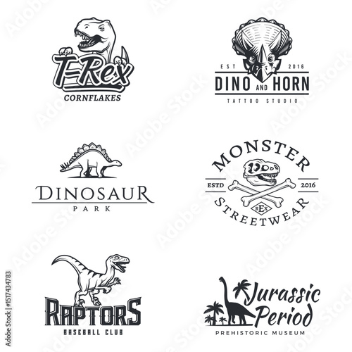 set of logo dino