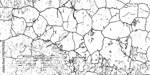  black and white  cracked wall with exposed brick creating  textured and abstract background effect