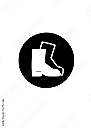 Protective Footwear / Safety Boots Required Sign