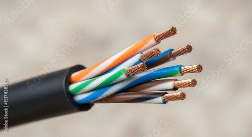 Colorful Ethernet Cable Close-Up: Data and Network Connectivity