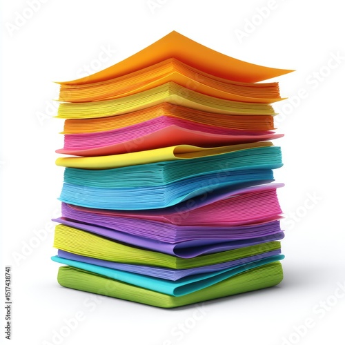 Colorful stack of sticky notes
