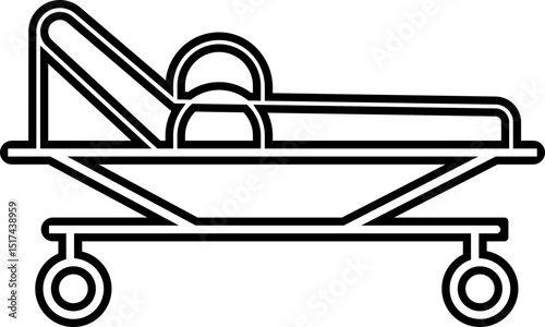 Hospital bed icon, vector, flat design, animation design, simple flat icons, modern and scalable, minimalist design configurations for medical Healthcare use stretcher bed for recovery. solid style.