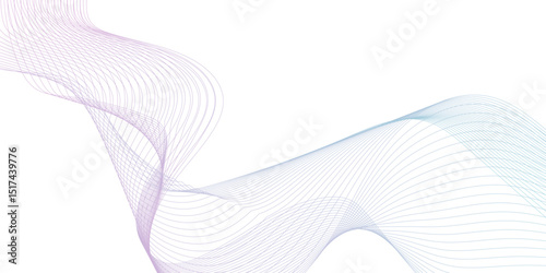 Abstract gradient wave lines composition with smooth motion, elegant curved shape.