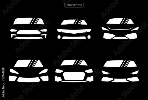 set of Auto glass repair logo design vectors
