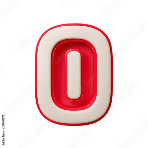 Free Download Red and White 3D Number Zero isolated illustration transparent 3d png on clean white background - GFXLoad