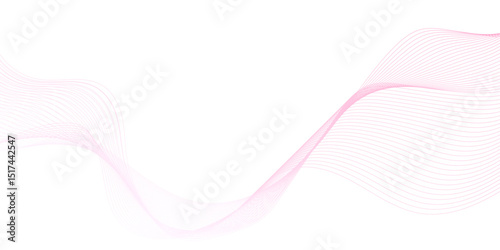 abstract Curved wavy lines tech futuristic motion background technology line which is floating and curved, Technology flow grid blend curve wave line, blending line is floating on white background.
