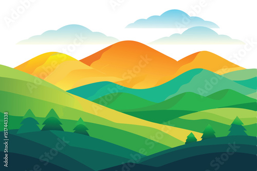 Gradient landscape hill