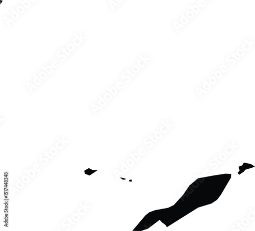 Silhouette map of Maldives, black outline vector illustration for design and travel use