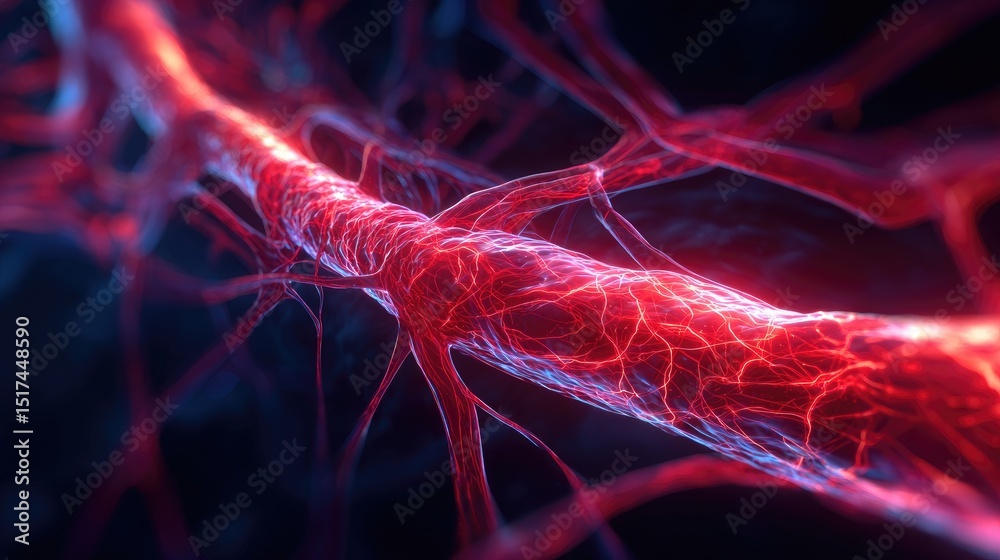 Obraz premium Detailed illustration of a nerve fiber.