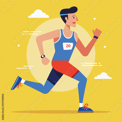Marathon run vector