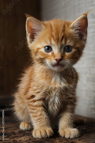 Sweet Orange Tabby Kitten - Adorable Feline Charm for Pet and Animal Lover Designs
