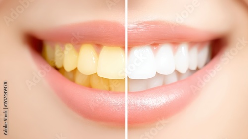 Before and After Comparison of Teeth Whitening Results Showing Healthy Smile Transformation