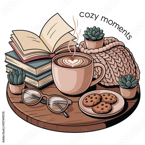 Hot coffee drinks like cappuccino or espresso, often served with a sweet dessert such as cookies or cake, are perfect for a morning cafe breakfast