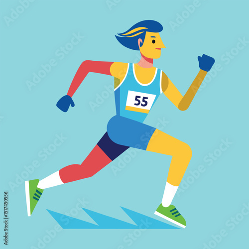 Marathon run vector