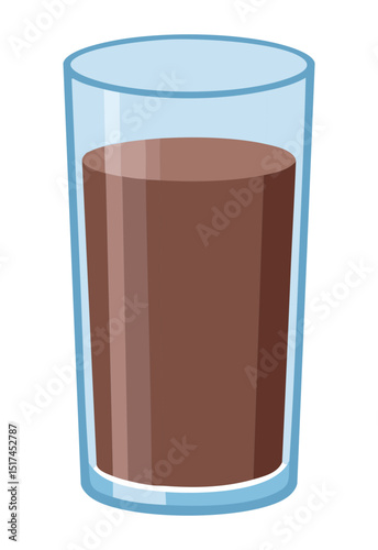Brown Chocolate Drink Glass - Vector Illustration