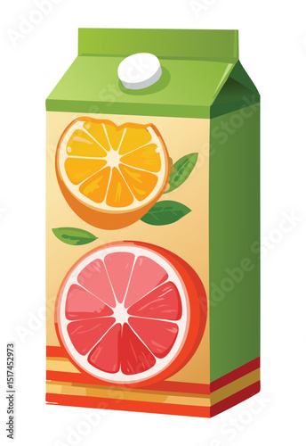 Citrus Juice Carton Box - Vector Illustration
