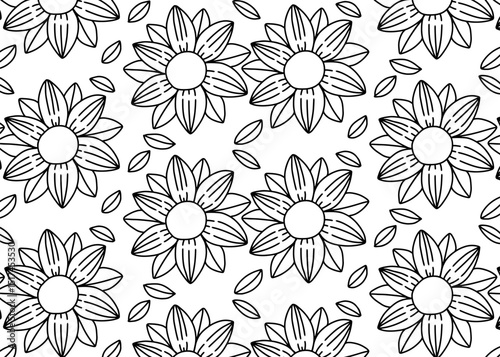 seamless pattern with Sun flowers