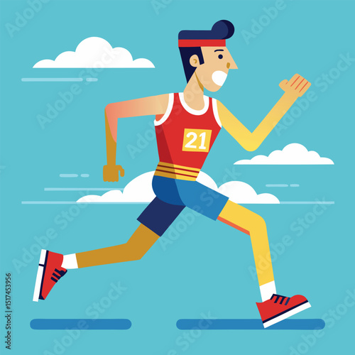 Marathon run vector