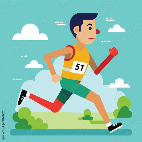 Marathon run vector