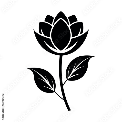 Decorative flower silhouette icon