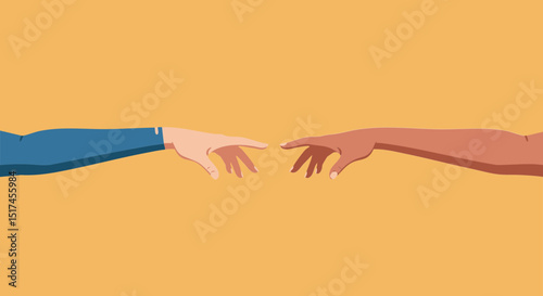 Equal rights movement creation of adam hands reaching out vector illustration art design for graphic designer and artist work