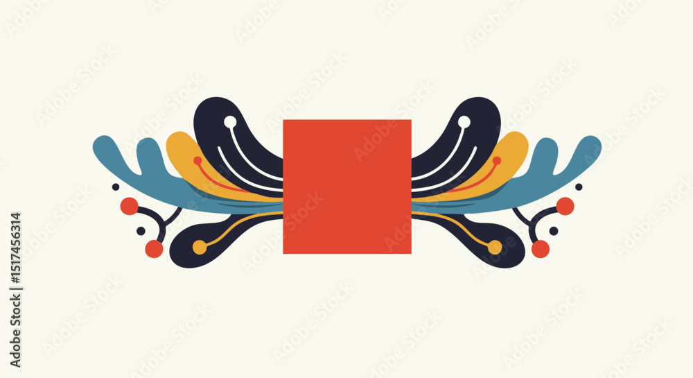 Obraz premium Equal rights movement abstract floral design with red rectangle illustration vector art graphic design creative flower art decorative 100